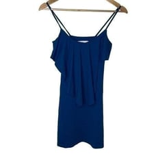 Susana Monaco blue ruffle speghetti strap mini dress