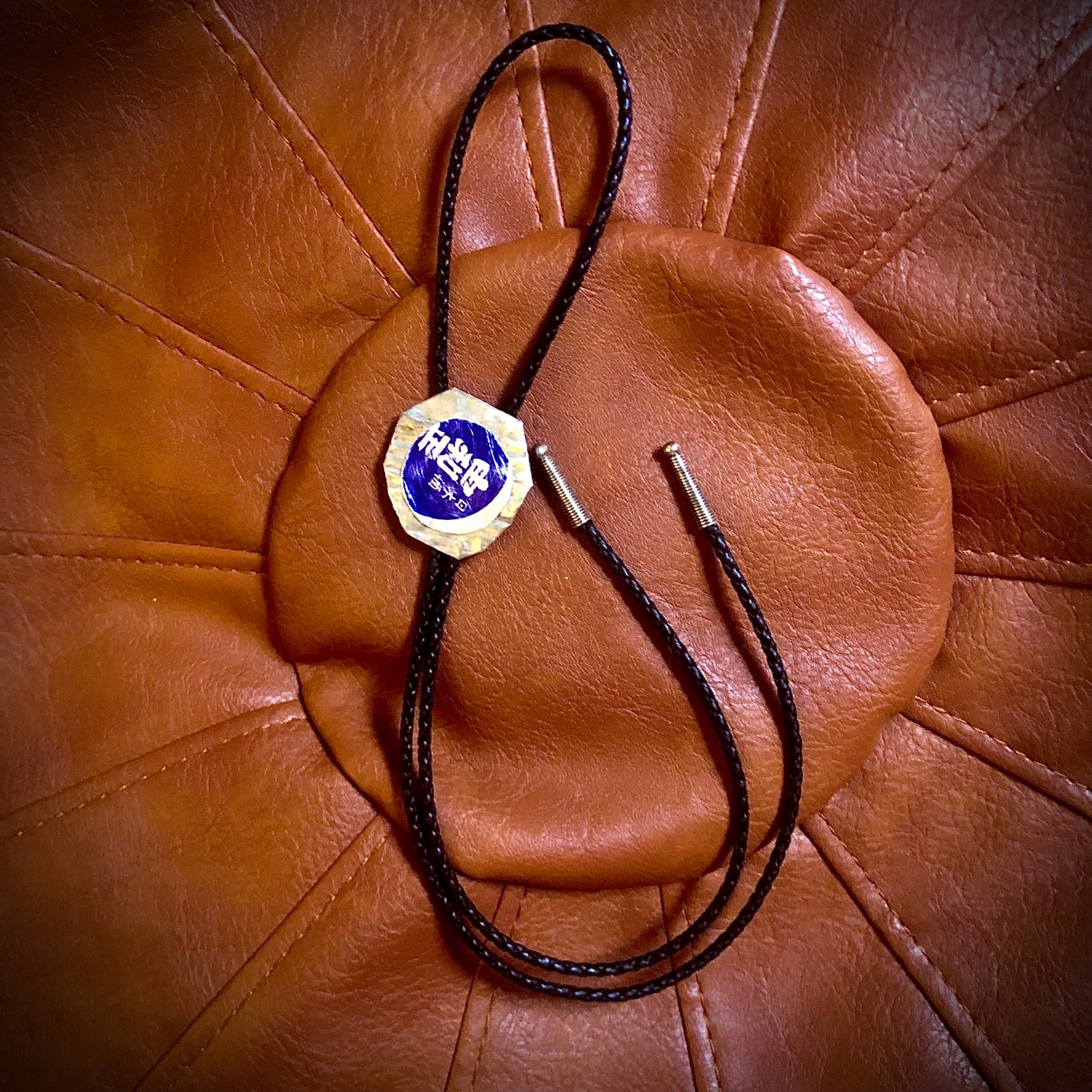 Japanese Folk art tin can Bolo Tie