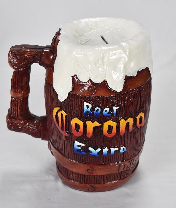 Vintage Corona Extra Giant Beer Mug Stein Ceramic Coin Piggy Bank Tijuana Mexico