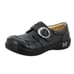 Alegria Khloe Black Leather Hook and Loop Buckle Detail Comfy Platform Clogs 41