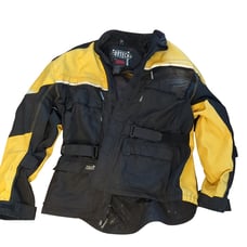 Cortech Yellow Black Padded Motorcycle Jacket Reflective Strips Men L