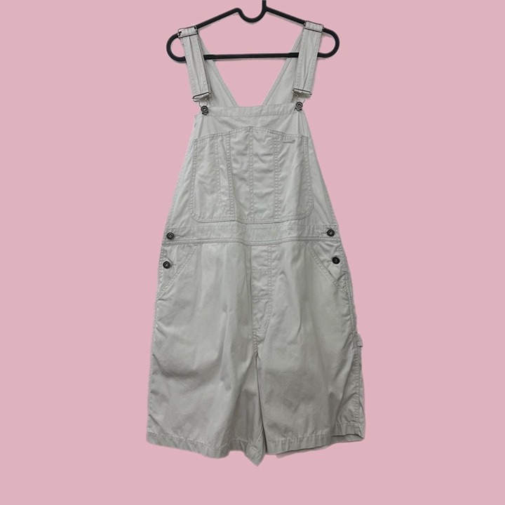 y2k cream overall shorts Size Large