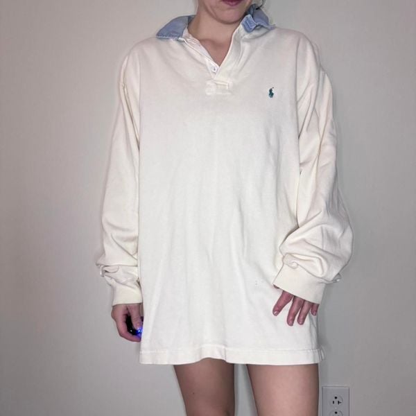 super cool white vintage polo