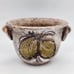 VTG Italian Pottery Glazed Ceramic Floral Planter Fruit & Leaf Design 4¼ Tall