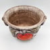 VTG Italian Pottery Glazed Ceramic Floral Planter Fruit & Leaf Design 4¼ Tall