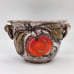 VTG Italian Pottery Glazed Ceramic Floral Planter Fruit & Leaf Design 4¼ Tall