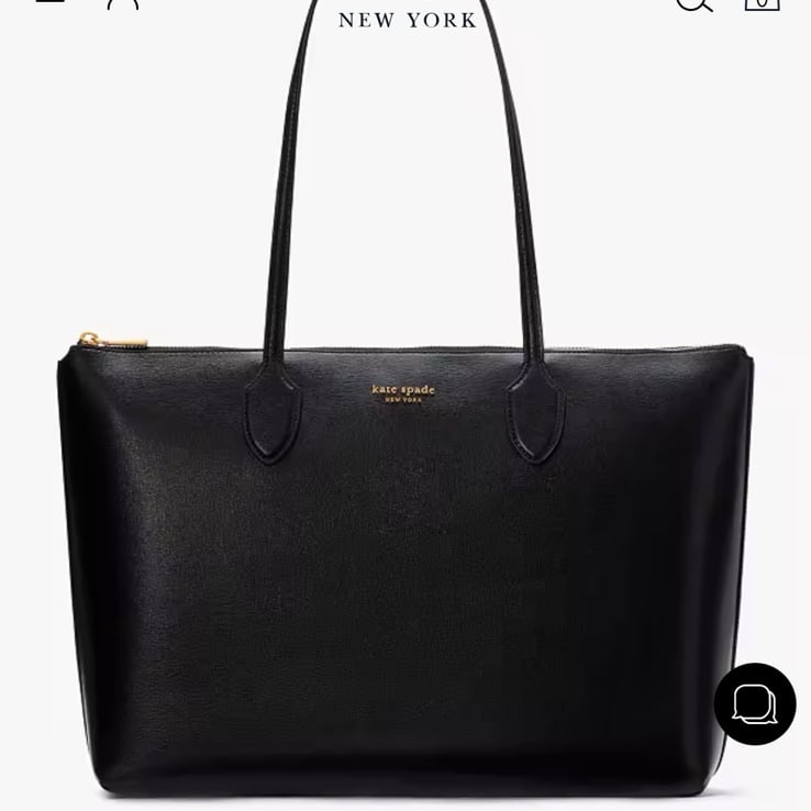 Kate Spade Black Leather Bleecker Large Zip-top Tote