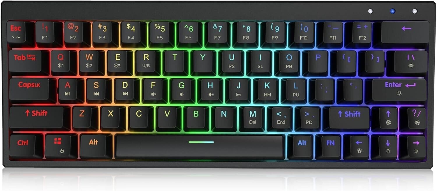 RTK63B 60% Wireless Mechanical Gaming Keyboard,RGB Blacklit