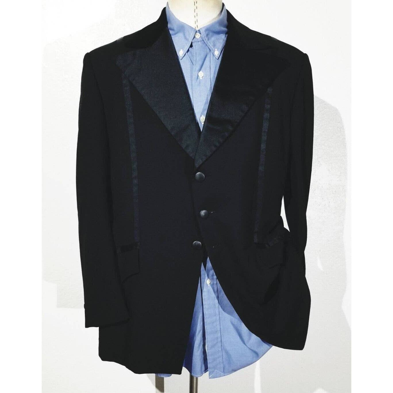 Vintage 70s Lord West Peak Lapel Western 46R evening Coat Blazer Tuxedo Jacket