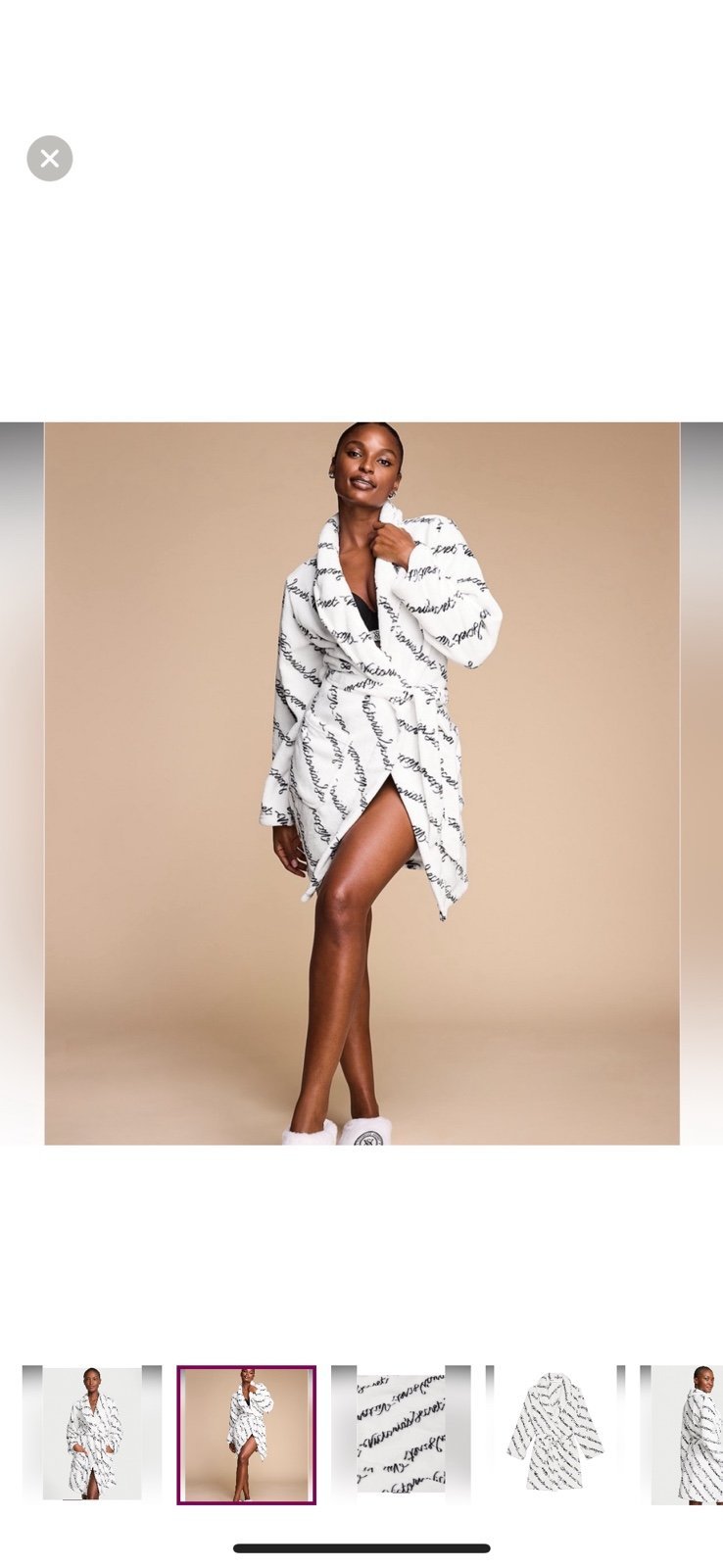 Victoria’s Secret shirt cozy robe sz M/large coconut white ribbon