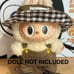 Popmart Labubu Doll 3 PCs Greenish Brown Outfit / Bucket Hat Overall Boots SET
