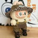 Popmart Labubu Doll 3 PCs Greenish Brown Outfit / Bucket Hat Overall Boots SET