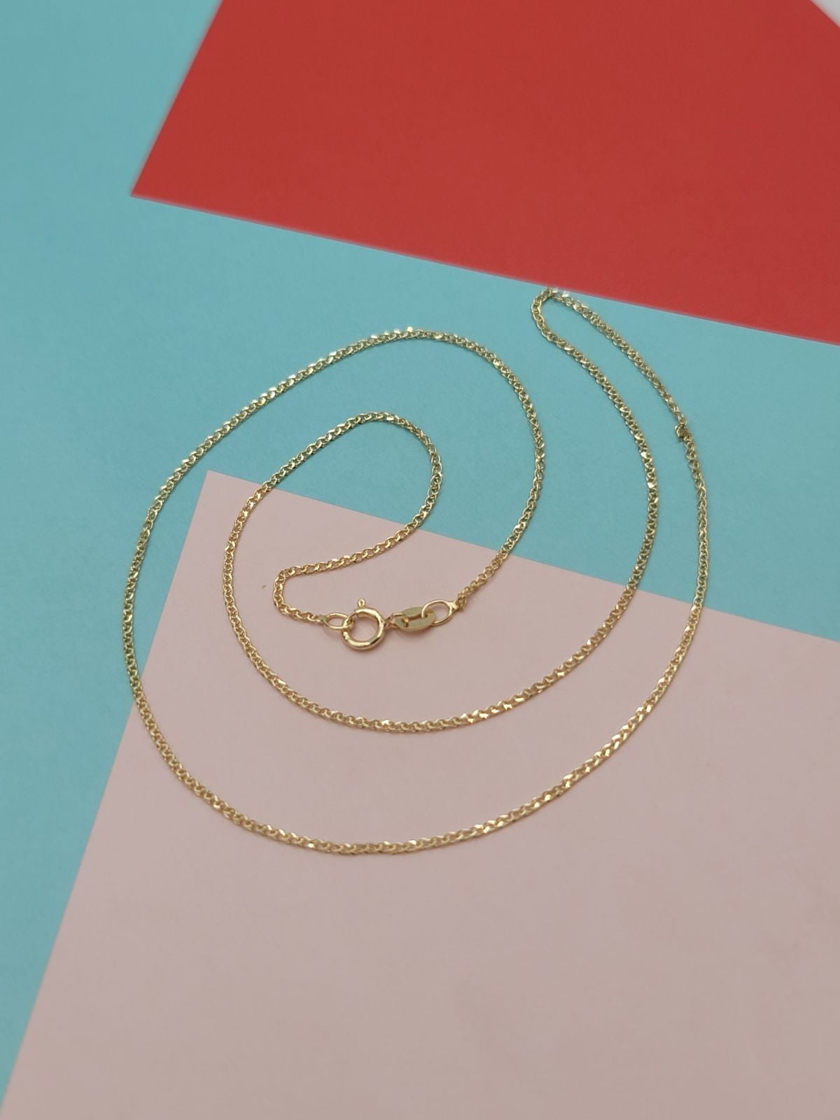 Dainty solid 14k 18 inches yellow gold chain