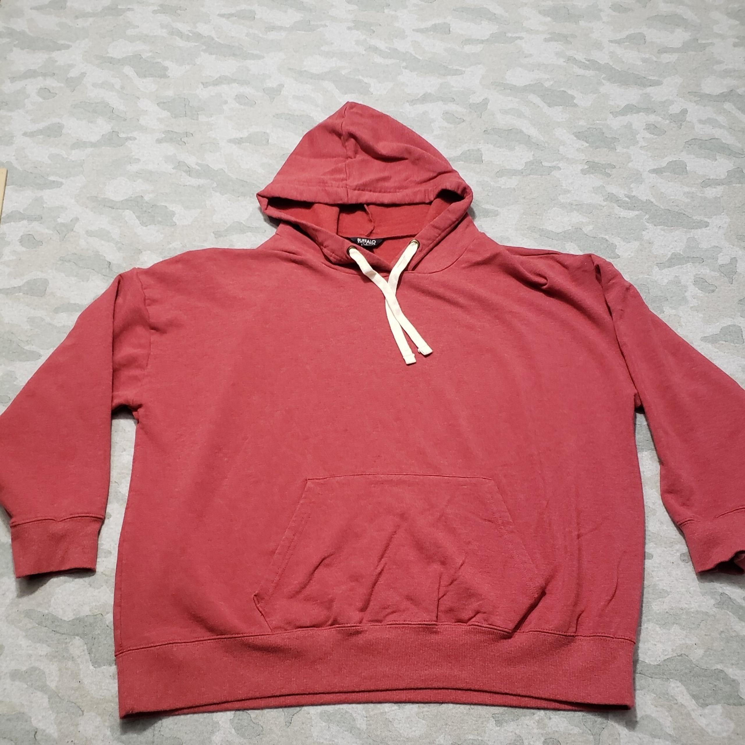 Buffalo David Bitton Sweatshirt Womens 2XL Red Pullover Hooded Pockets