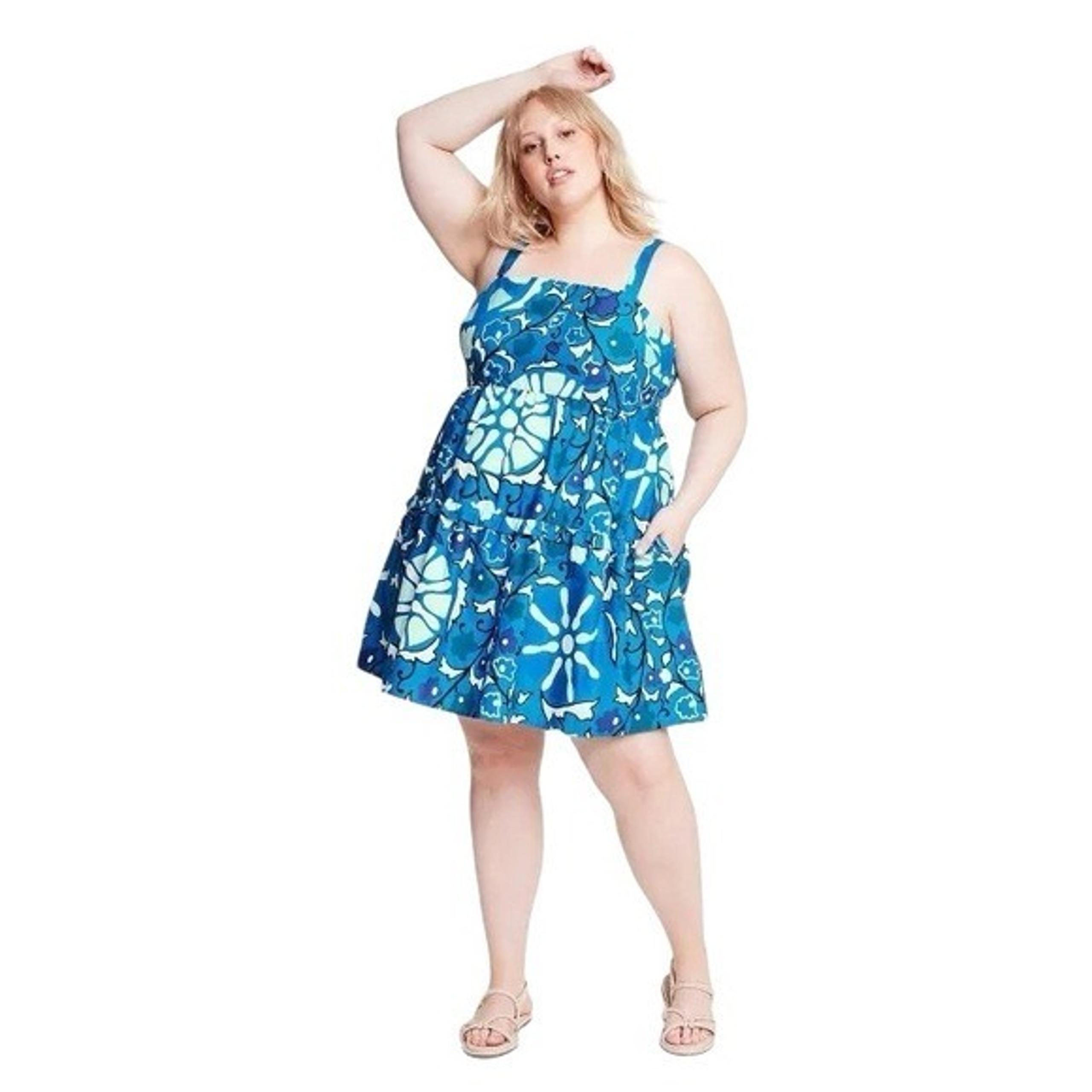 Rhode x Target Blue Zinnia Floral Print Mini Dress Women’s US XXL