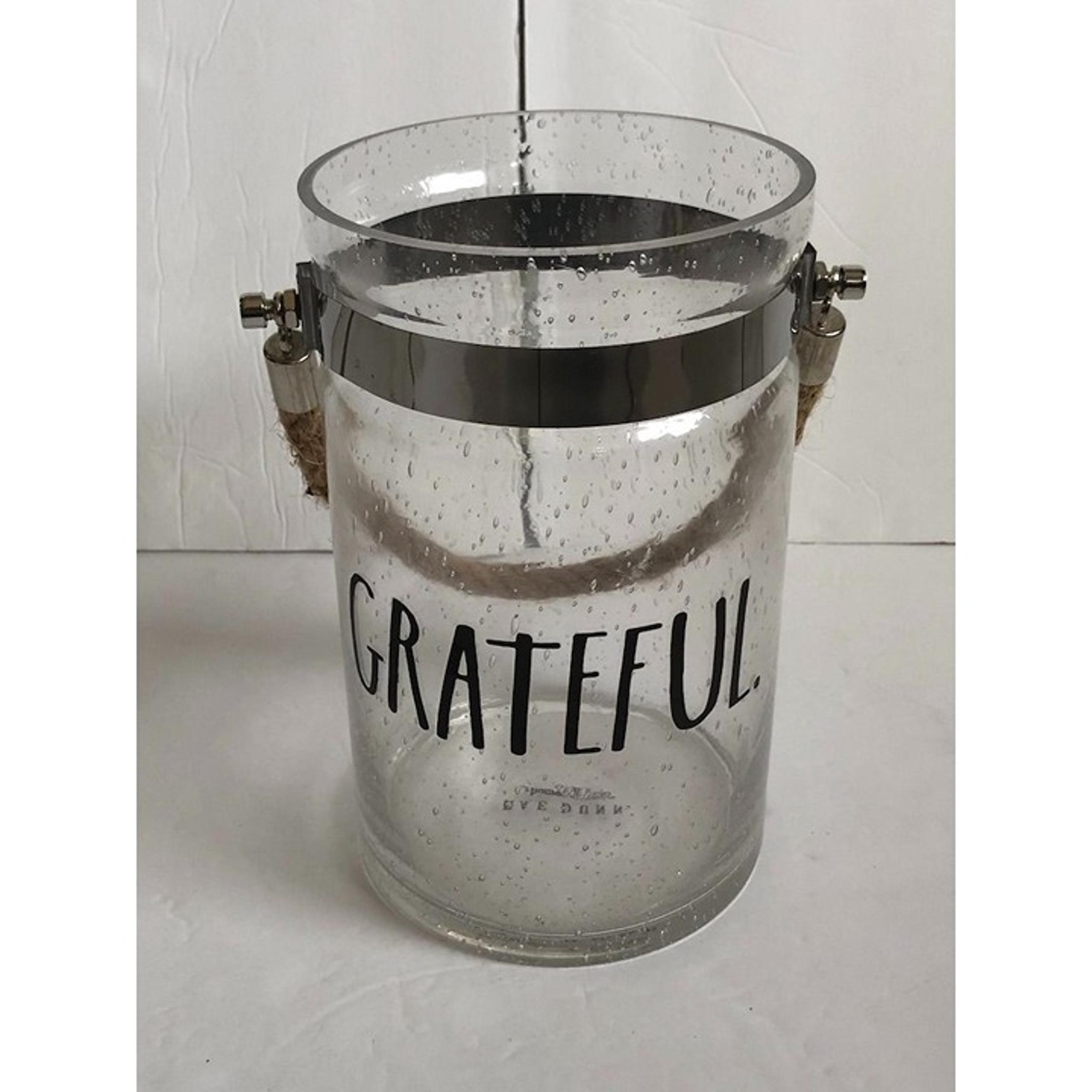 Rae Dunn Grateful Glass Hurricane Candle Holder Farmhouse