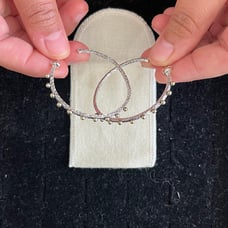 Sterling Silver And Bronze Hoop Earrings size Large