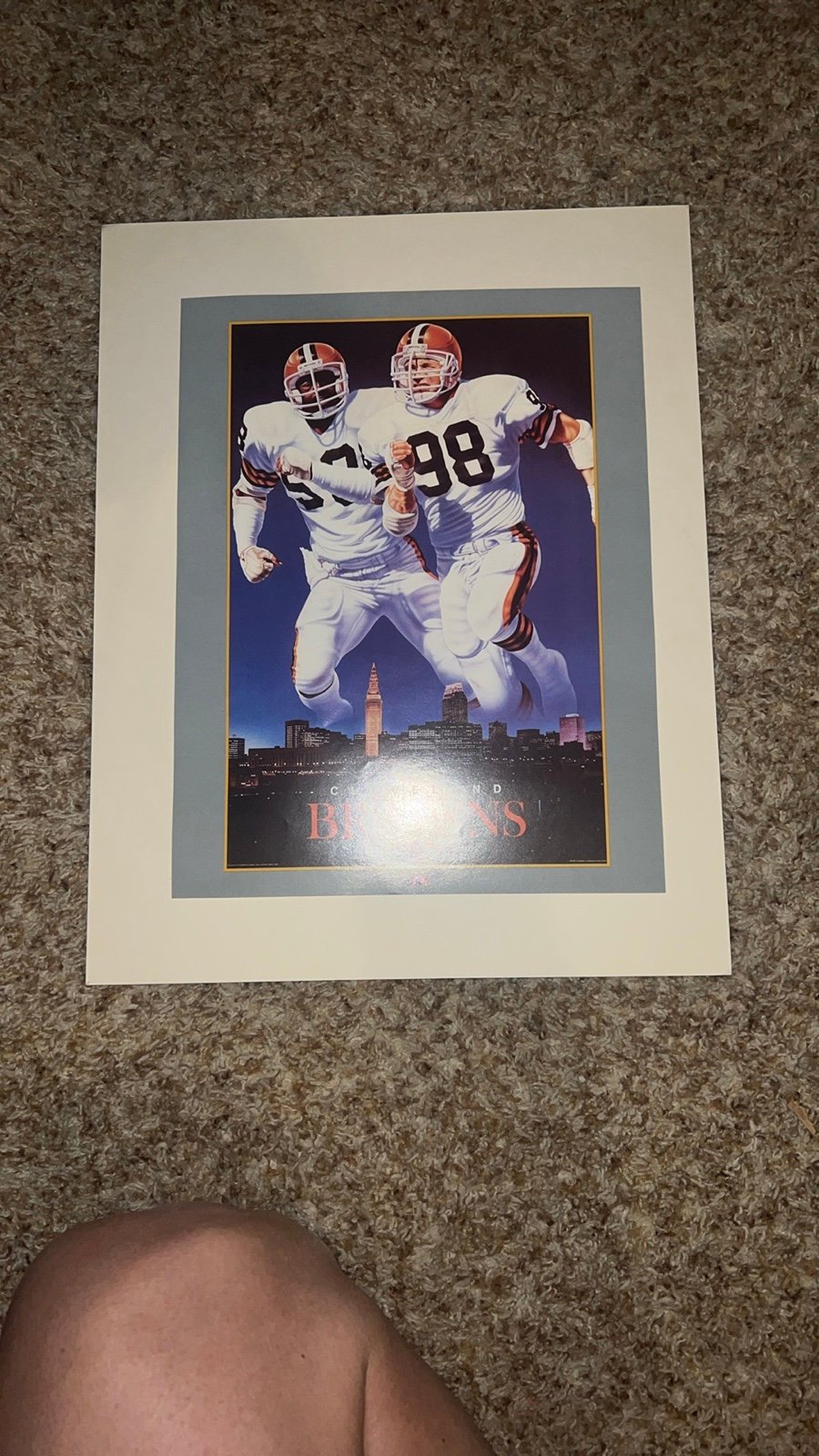 CLEVELAND BROWNS / Artist Rick Brown / FOOTBALL PRINT - 1987