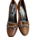BCBGirls Women's Brown Patent Leather Oxford Heels Size 7 Y2K