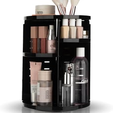 The Perfect Cosmetic Organizer for Bedroom Dresser or Vanity Countertop. (Black)