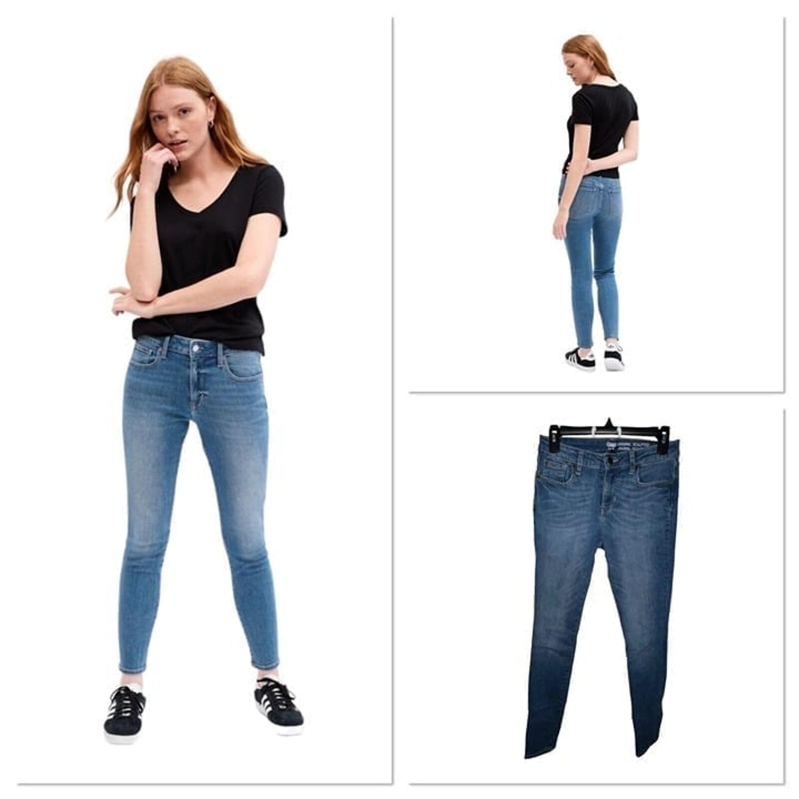 Gap Mid Rise Sculpted Legging Jeans With Washwell™ Light Brooklyn Size 2/26