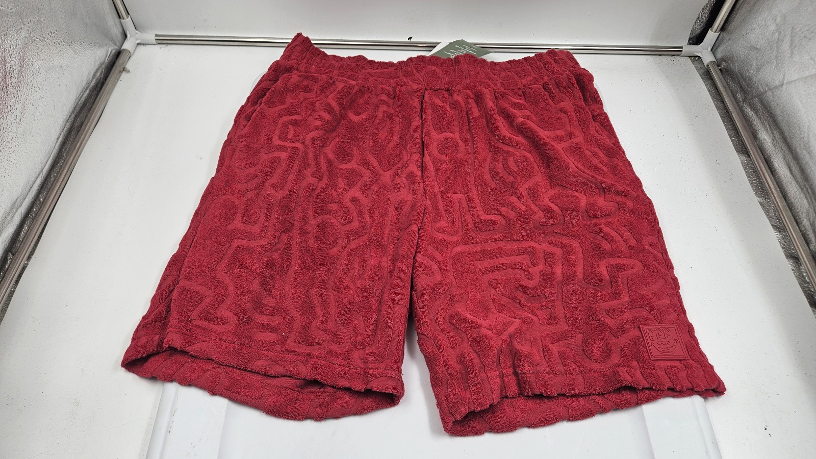 H&M Keith Haring Terry Red Shorts
