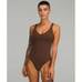Lululemon Align Bodysuit Java Brown Snap Closure Thong Bodysuit 8 NWOT Tank Top