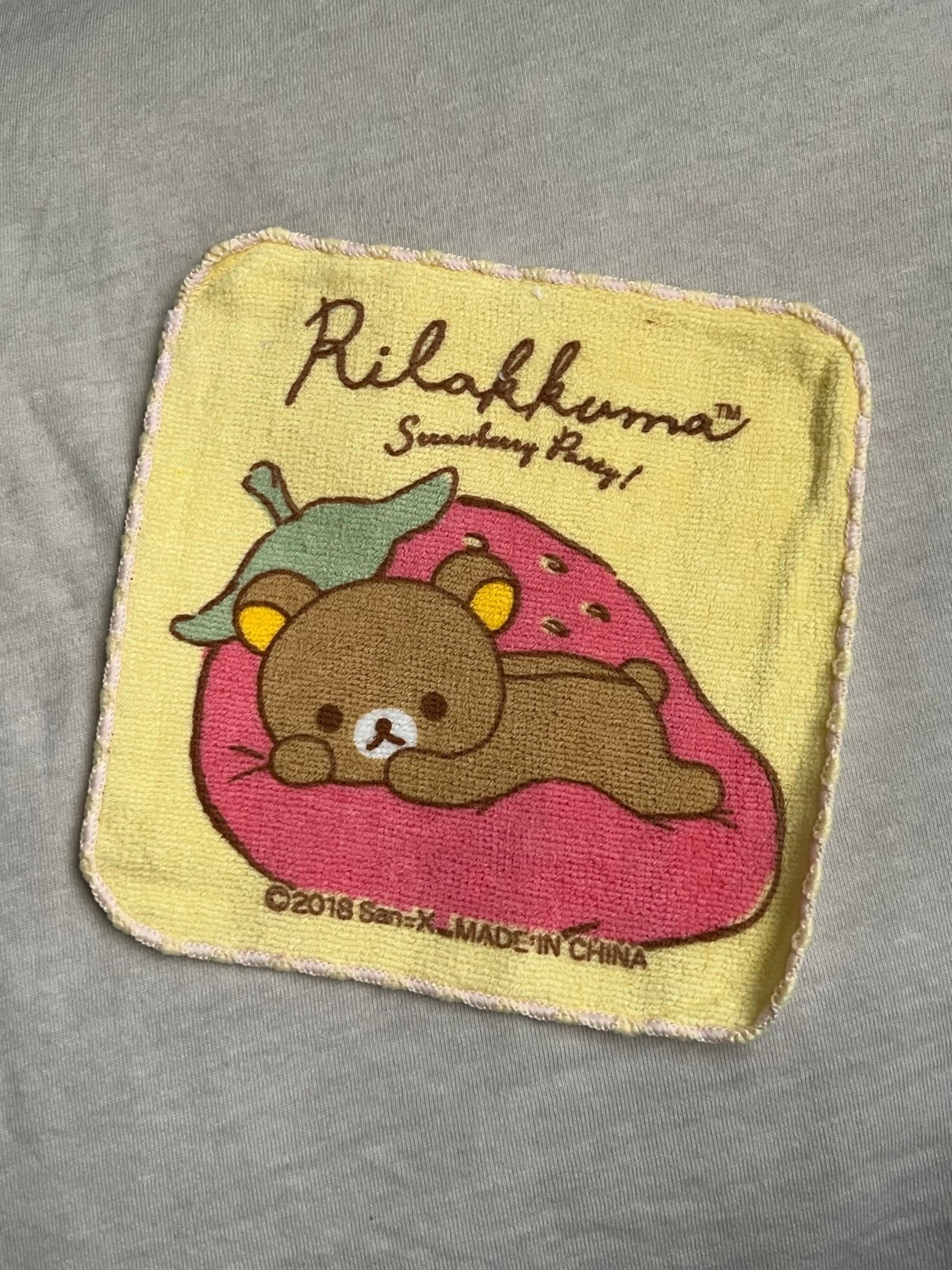 san x rilakkuma strawberry hand face towel