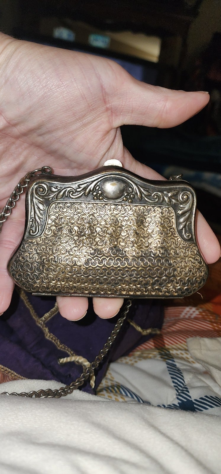 Antique Art Nouveau Metal Purse