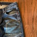 Upcylced- Baggy flared blue jeans with a unique, faded look jeans