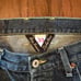 Upcylced- Baggy flared blue jeans with a unique, faded look jeans
