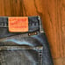 Upcylced- Baggy flared blue jeans with a unique, faded look jeans