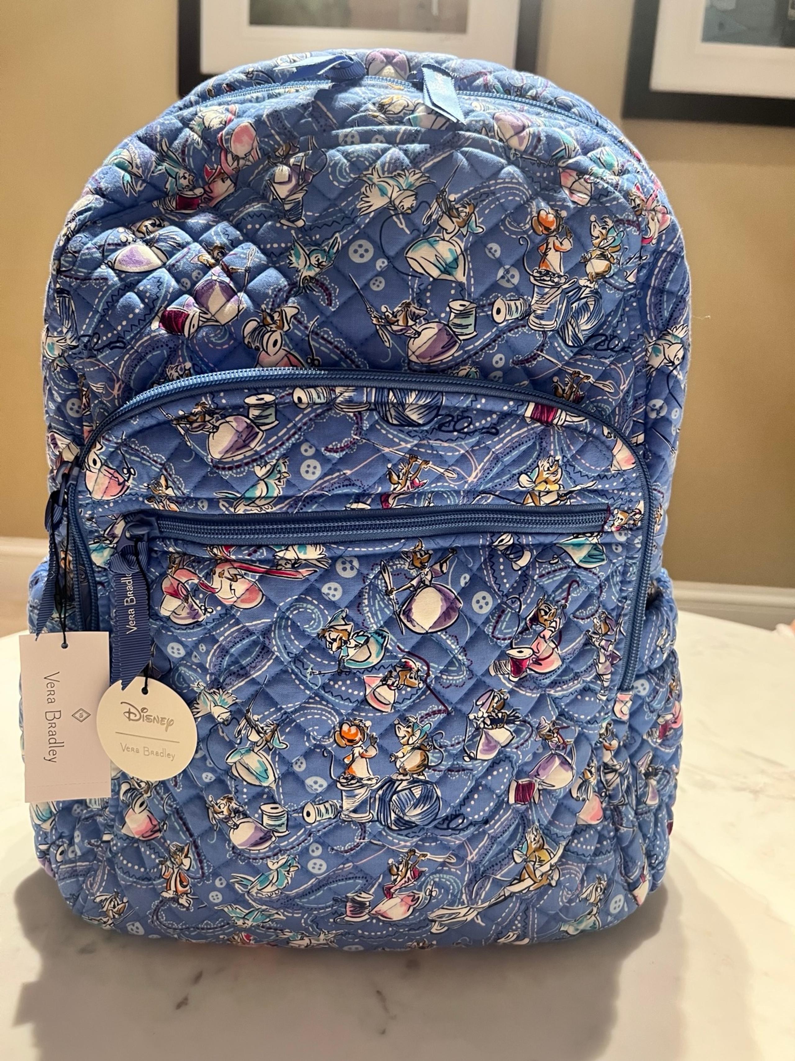 Vera Bradley x Disney Campus Backpack Cinderella Paisley Friends