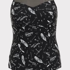 Torrid Harry Potter Spell Black White One-Piece Swimsuit Women’s Plus Size 2X