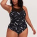 Torrid Harry Potter Spell Black White One-Piece Swimsuit Women’s Plus Size 2X