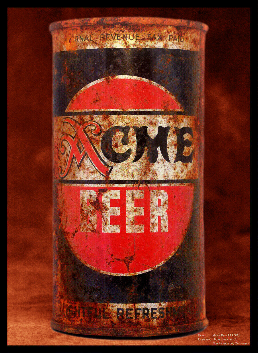 Beer Cans - Acme Beer (1937) Canvas Art Poster 18 x 24