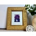 Gold Framed Purple Floral Still Life Lithograph Print Shu Leu, Vintage Wall Art