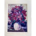 Gold Framed Purple Floral Still Life Lithograph Print Shu Leu, Vintage Wall Art