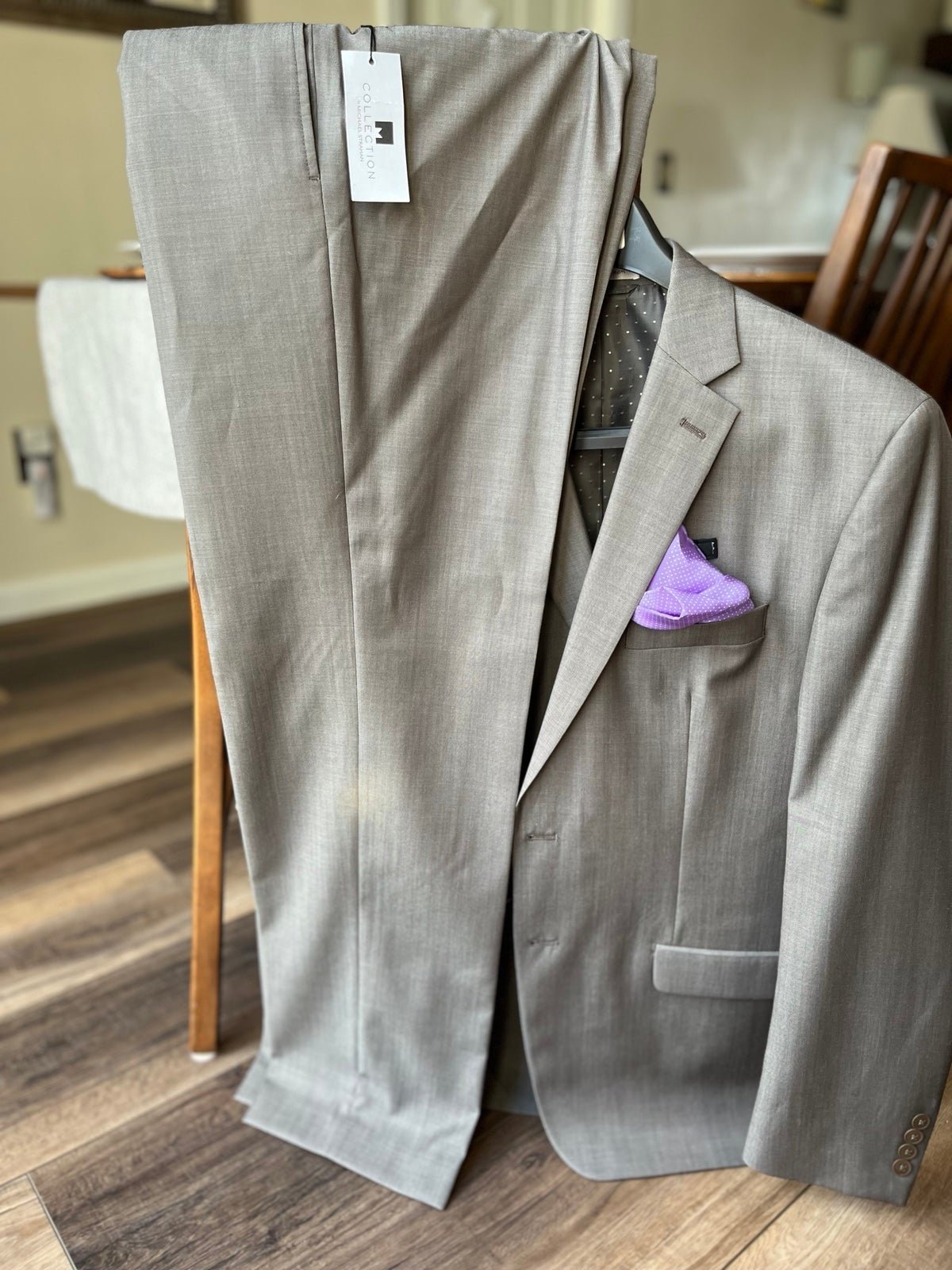 Collection by Michael Strahan Taupe suit NWT