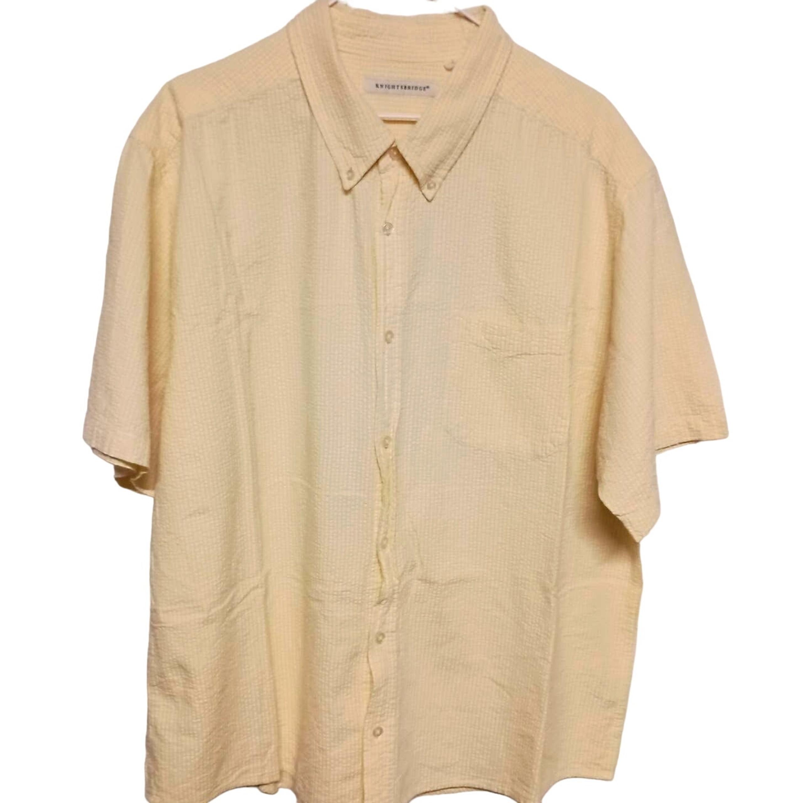 VTG Short Sleeve Button Down Shirt KNIGHTSBRIDGE SZ XL yellow