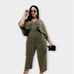 Asos Curve Vneck Kimono Sleeve Olive Green Jumpsuit Size 24 NWT