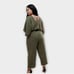 Asos Curve Vneck Kimono Sleeve Olive Green Jumpsuit Size 24 NWT