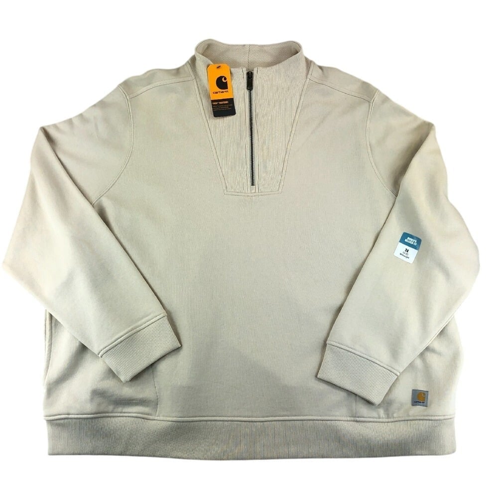 NEW Carhartt Relaxed Fit Half Zip Sweatshirt Womens 3X 24-26 Tencel Fiber Series