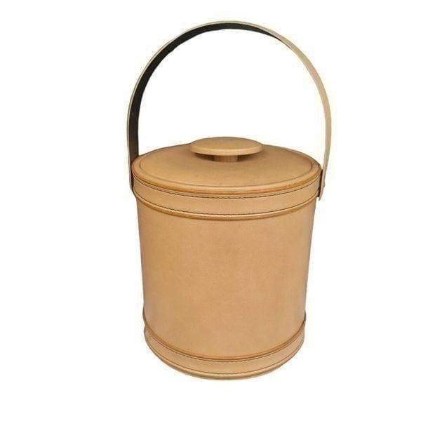 George Briard Mid Century Beige Vinyls Padded Ive Bucket Vintage Made In USA