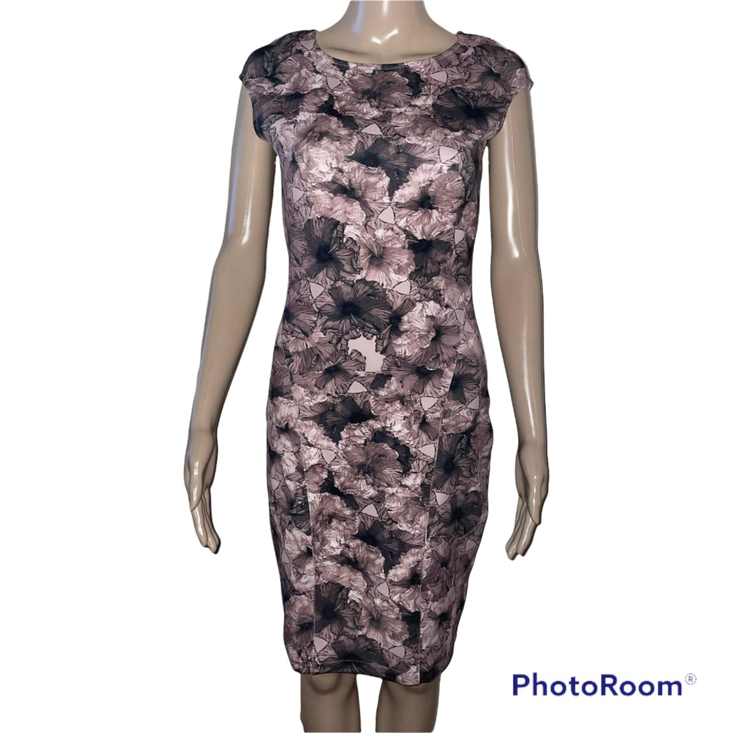 Reiss brown floral sheath dress