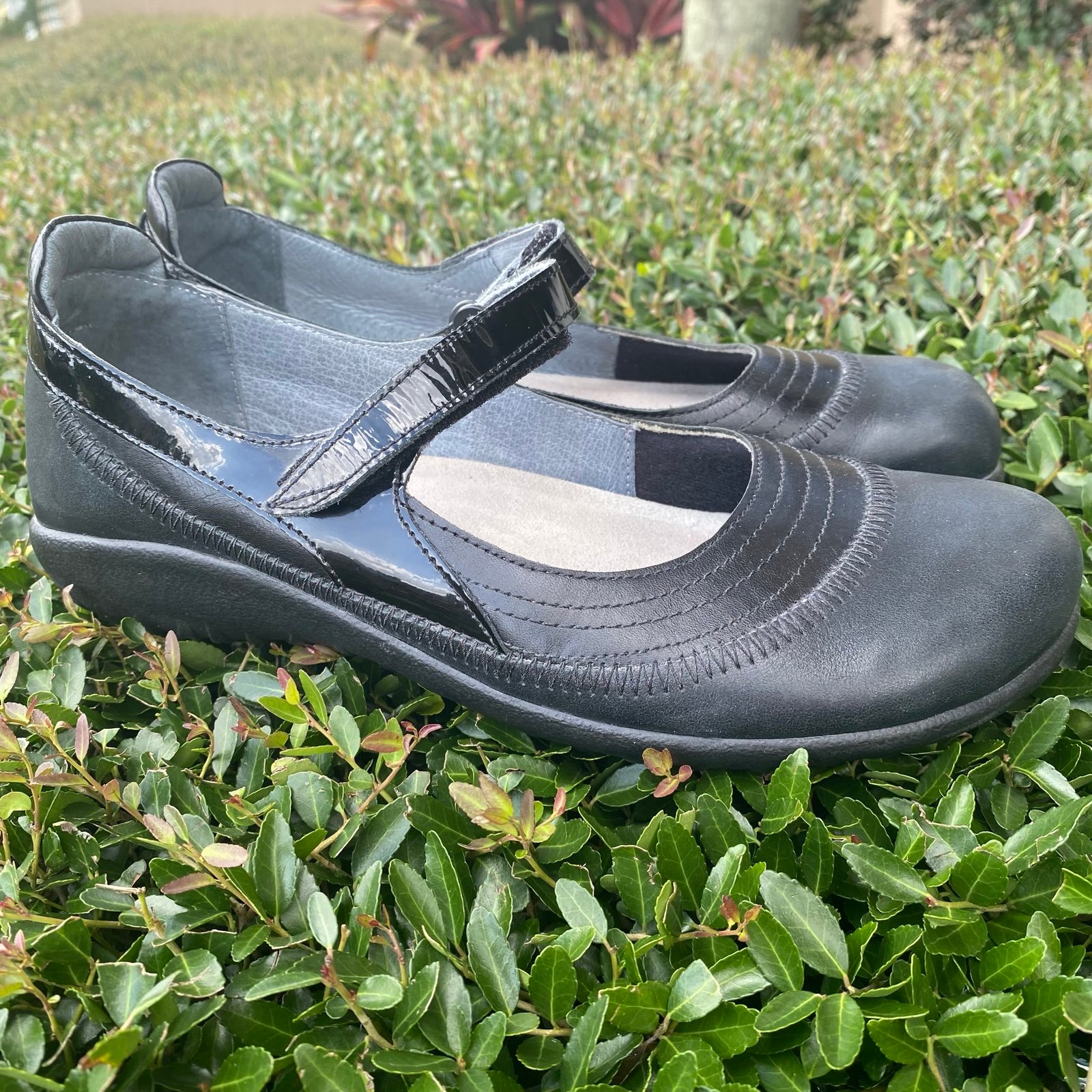 Naot Kirei Women's Black Leather Mary Jane Comfort Shoes Size: 40