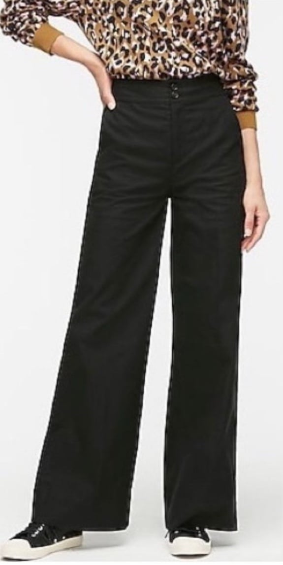 J. Crew Frankie Stretch Twill Wide Leg Pants Sz 2P