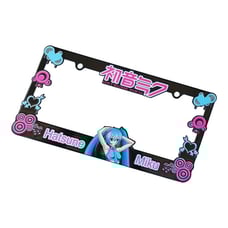 New Universal 1PCS Anime Hatsune Miku ABS Plastic Black License Plate Frame