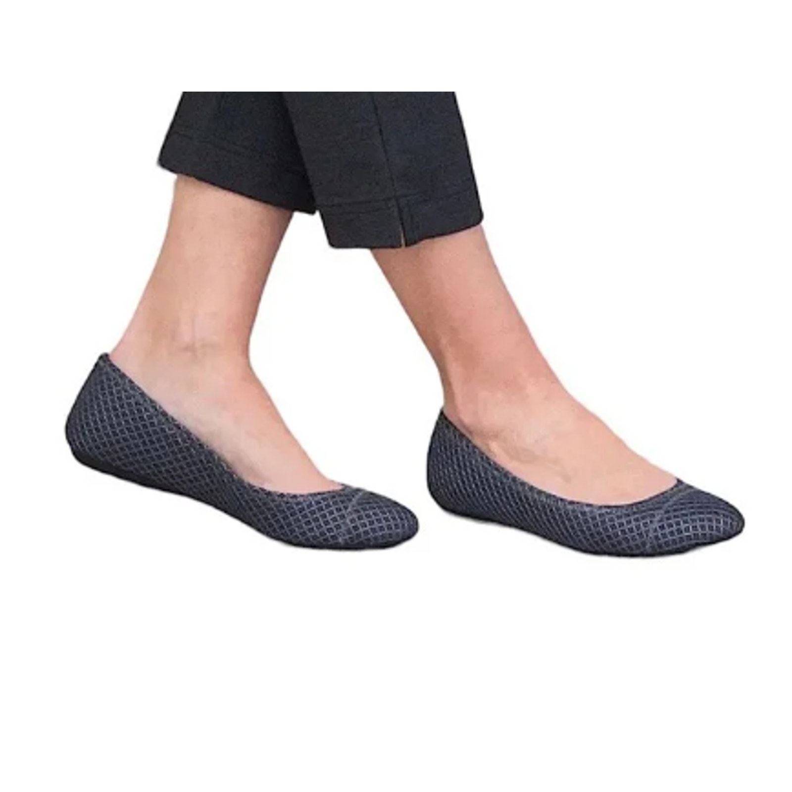 Betabrand Women's Gray Geometric Better Ballet Flats Slip on Round Toe SZ 10 1/2