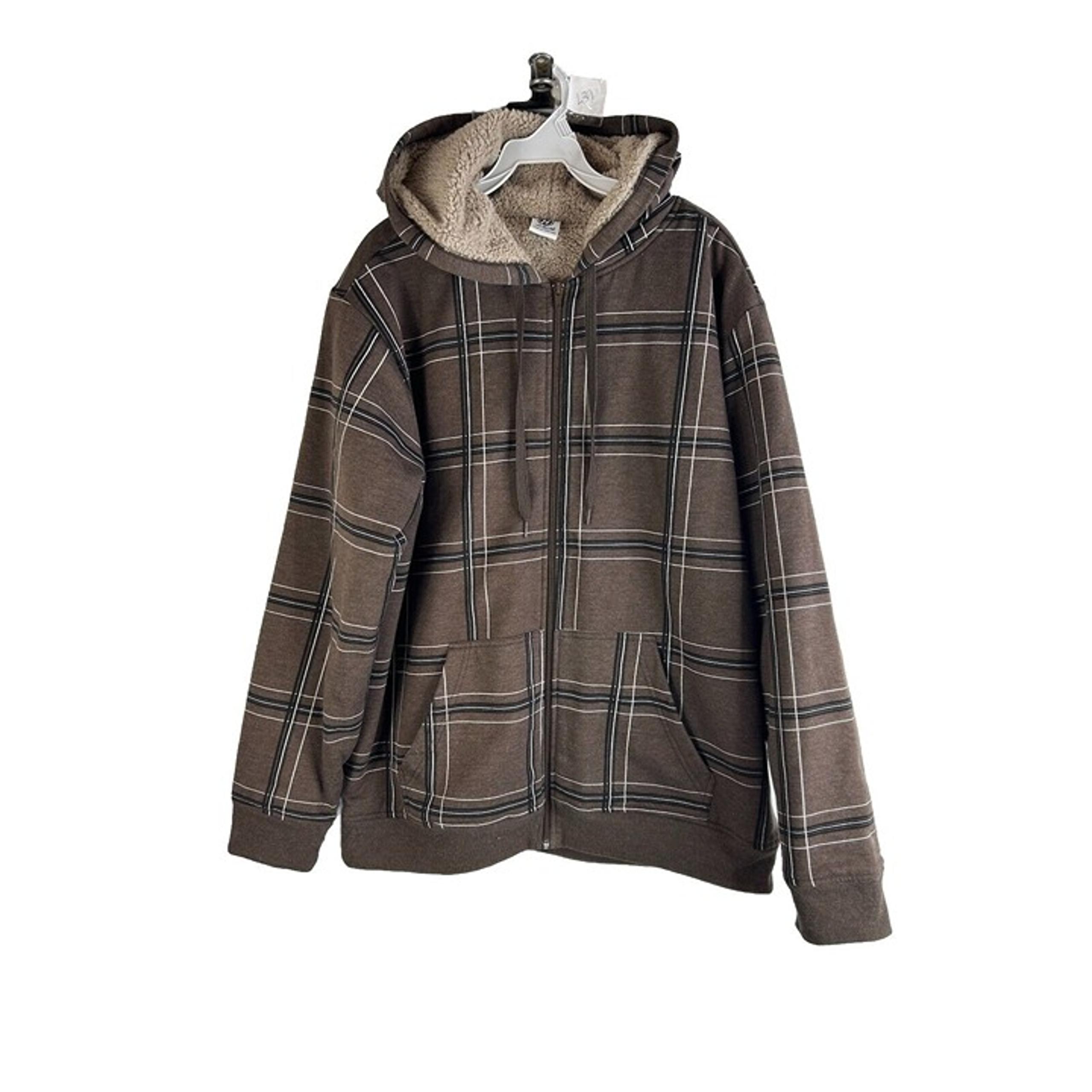 Vintage Y2K Mens Large Plaid Fleece Lined Hooded Sweatshirt Jacket Jesse Pinkman